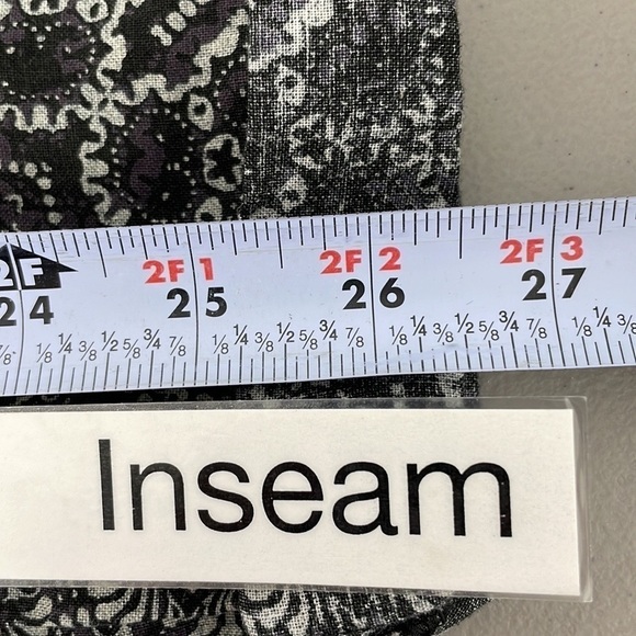 REVOLVE Overlover Pants Linen Printed Green Purple Yucca Size 29 - Picture 9 of 11